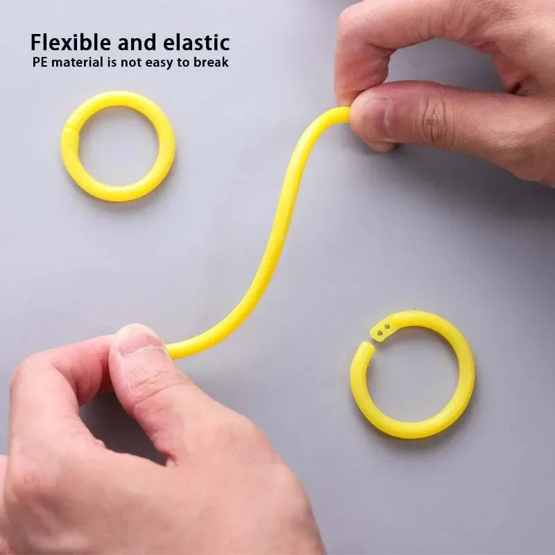 50-Piece Plastic Ring Binder Hoops – 15/20/28/32/40 mm Loose Leaf Binding Supplies