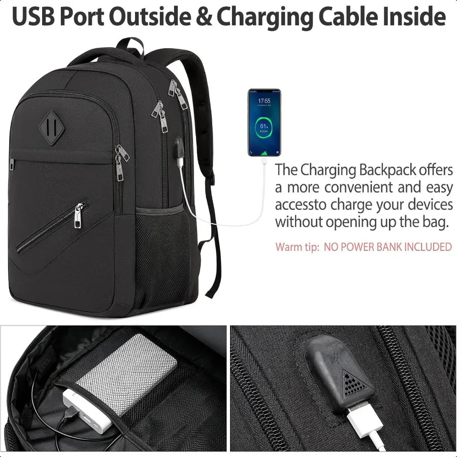 Water-Resistant Anti-Theft Laptop Backpack — Durable Travel & School Bag for Men & Women
