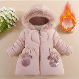 Solid Colour Fleece Hooded Zip-Up Jacket for Toddler Girls (Ages 1-4)