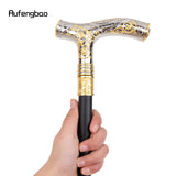 Golden & White Wolf Head Walking Cane – 93cm Fashion Gentleman’s Stick with Flower Totem Relief 🐺🌸