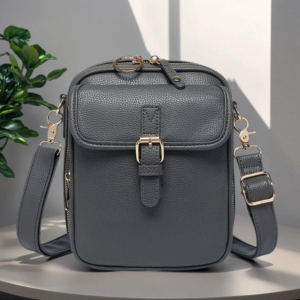 Unisex Vintage PU Leather Crossbody Bag – Anti-Theft Small Messenger Shoulder Satchel for Men & Women, Durable & Stylish