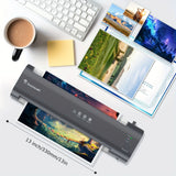 Bonsaii 4-in-1 13″ Laminator – Never-Jam Tech, NTC Temperature Control & 40 Self-Cutting Sheets