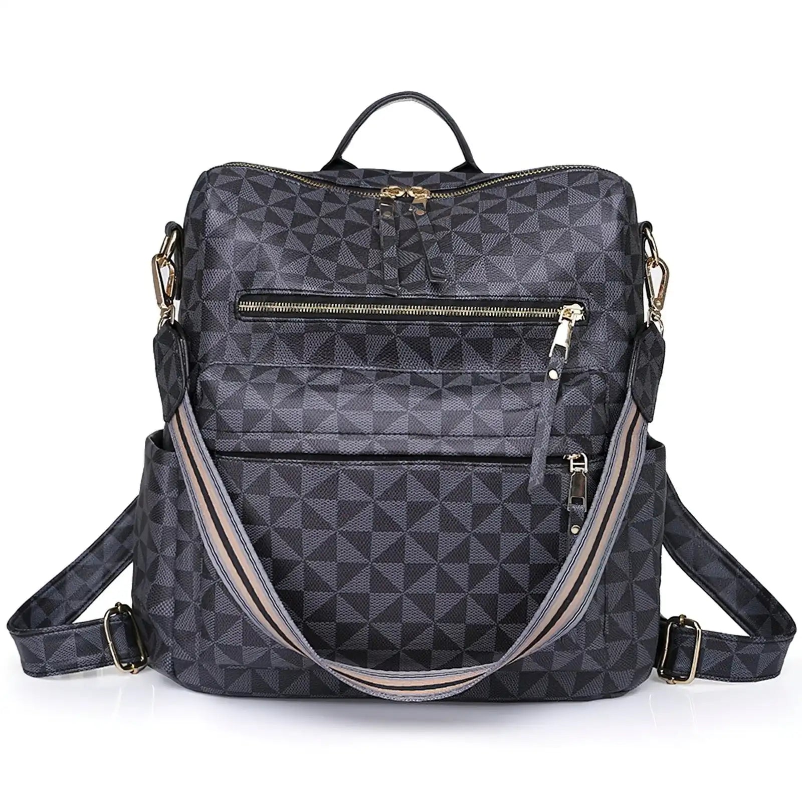 Convertible Women’s Leather Backpack Purse – Large Fashion Travel & College Shoulder Bag
