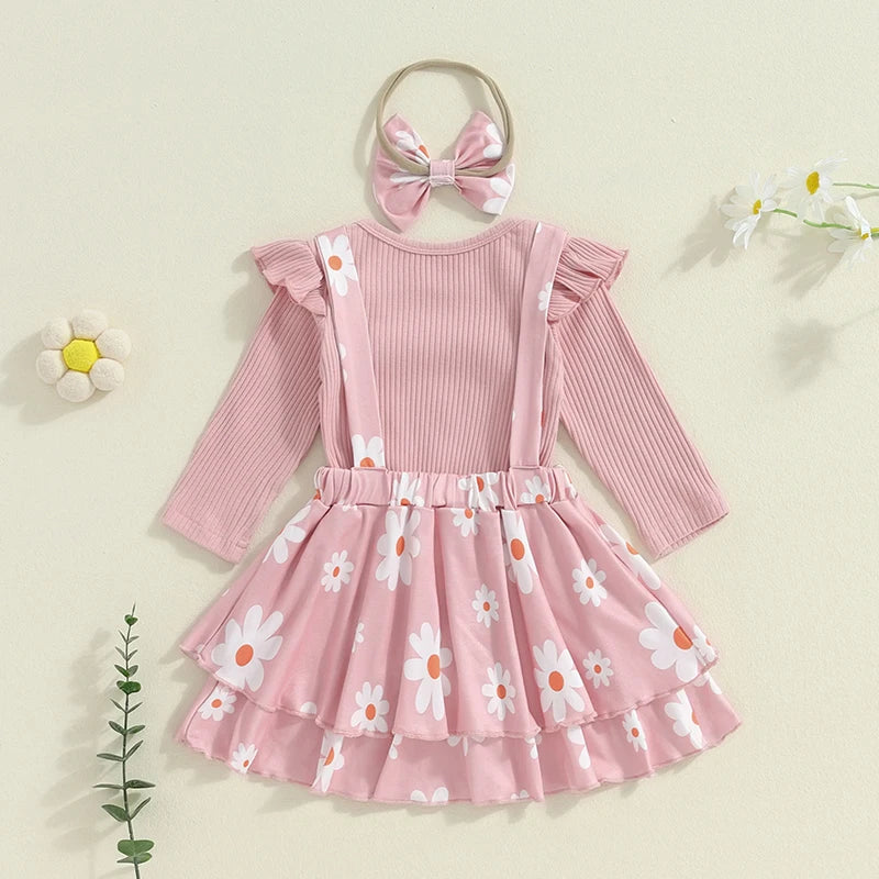 Adorable Baby Girls Winter Outfit Set – Knit Sweater, Plaid Skirt & Matching Headband 3-Piece Clothing Ensemble