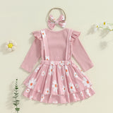 Adorable Baby Girls Winter Outfit Set – Knit Sweater, Plaid Skirt & Matching Headband 3-Piece Clothing Ensemble