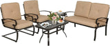 5-Piece Metal Outdoor Patio Furniture Set – Wrought Iron Chairs with Cushions for Garden & Balcony 🌿🪑✨