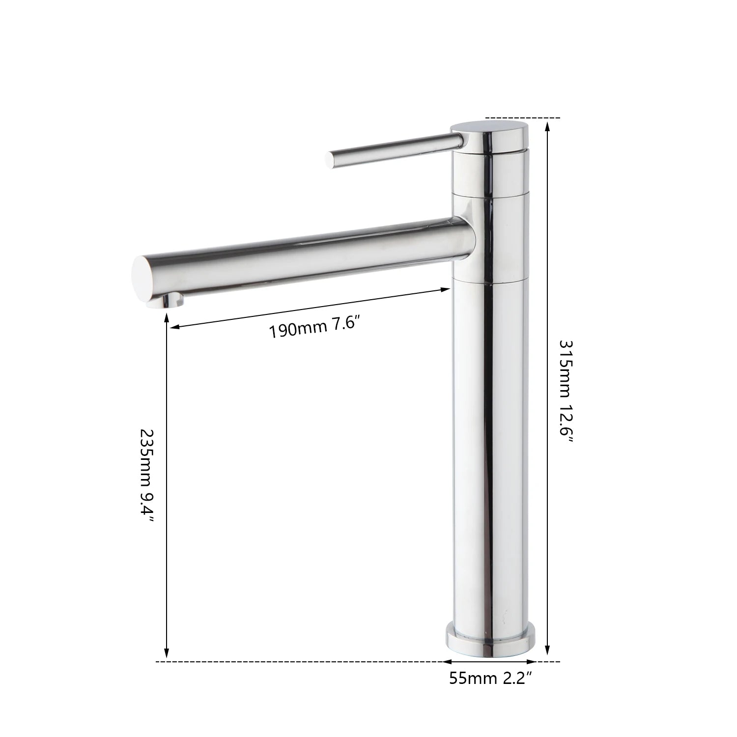 Gold-Plated Deck-Mounted Basin Faucet Mixer – Long Spout Chrome Polish