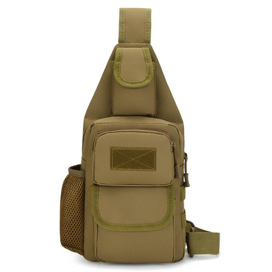 Men’s Casual Outdoor Chest Bag – Multi-Functional Sports Shoulder Messenger with Water Bottle Pouch & Crossbody Design