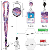ID Badge Holder Combo – Retractable Badge Reel & Lanyard with Clip; Secure Name Tag Display for Work or Office