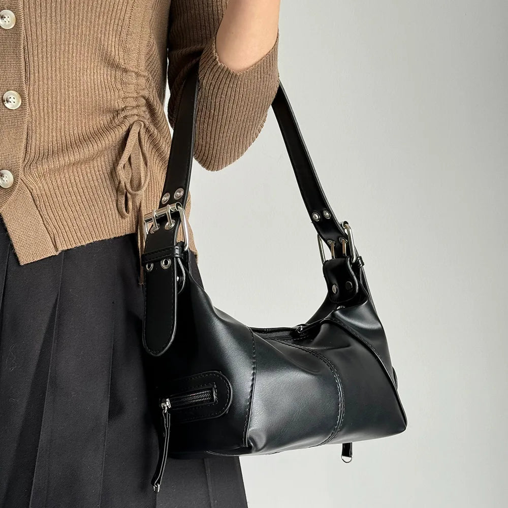 Women’s Retro Y2K Underarm Bag – 2025 Cool Girl Shoulder Handbag for Street Photography & Casual Fashion