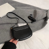 Small PU Leather Shoulder Bag for Women – Adjustable Strap Crossbody Purse with Buckle Closure 👜✨
