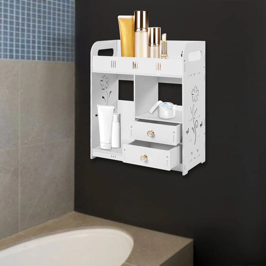 38×18×43 cm Wall-Mounted Bathroom Cabinet – Compact Storage Shelf for Small Spaces