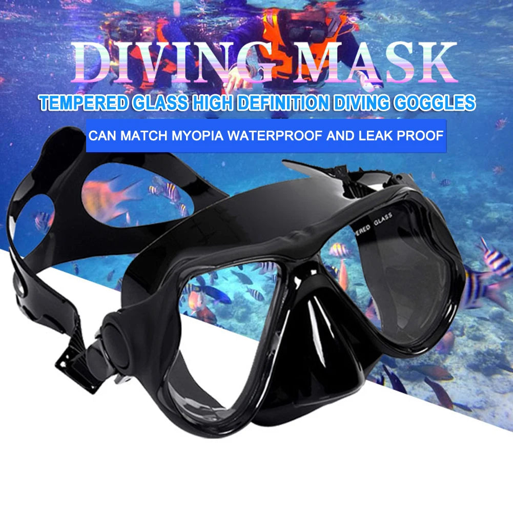 Diving Mask & Breathing Tube Set – Large Silicone Frame, Anti-Fog, UV Protection Snorkel Gear for Adults
