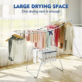 Adjustable Gullwing Foldable Clothes Drying Rack – Height-Adjustable Wings, Indoor & Outdoor Laundry Stand