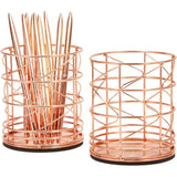 2-Pack Rose Gold Pen Holder Desk Organizer Cups – Stylish Storage for Pens, Brushes & Office Supplies
