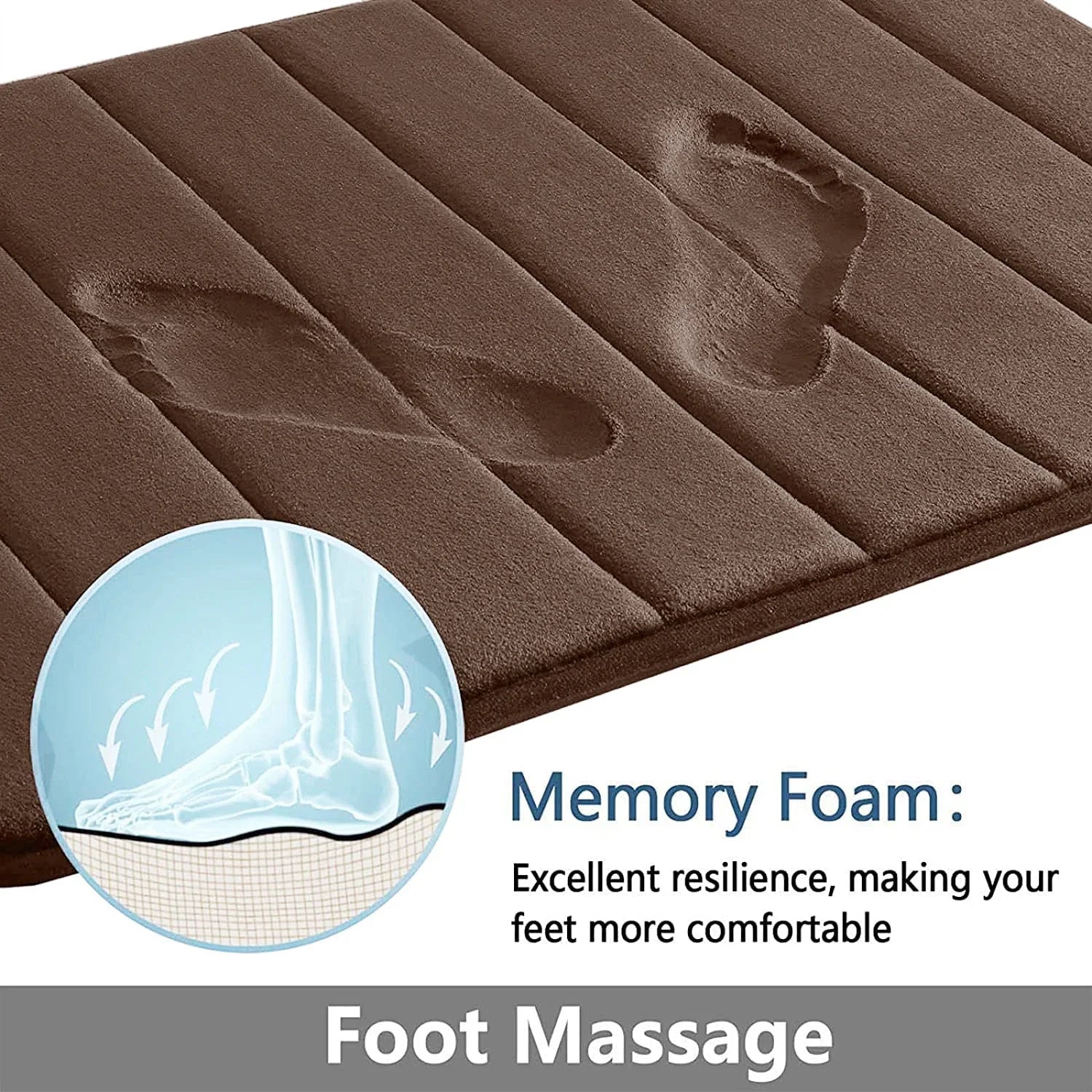 Super Absorbent Memory Foam Bath Mat – Non-Slip Soft Bathroom Rug for Shower, Bathtub, Toilet 🚿🛁