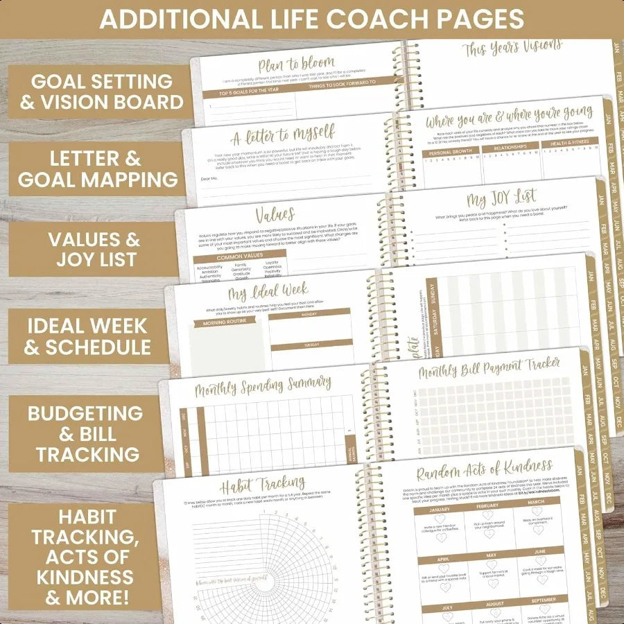 2025 Weekly & Monthly Planner – 8.5" x 11" Dated Agenda Organizer with Tabs & Stickers 📅✨