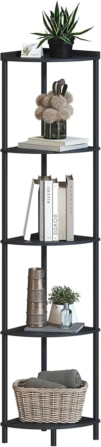 5-Tier Corner Shelf Stand – Tall Space-Saving Organizer for Bedroom, Bathroom & Plant Display 🌿