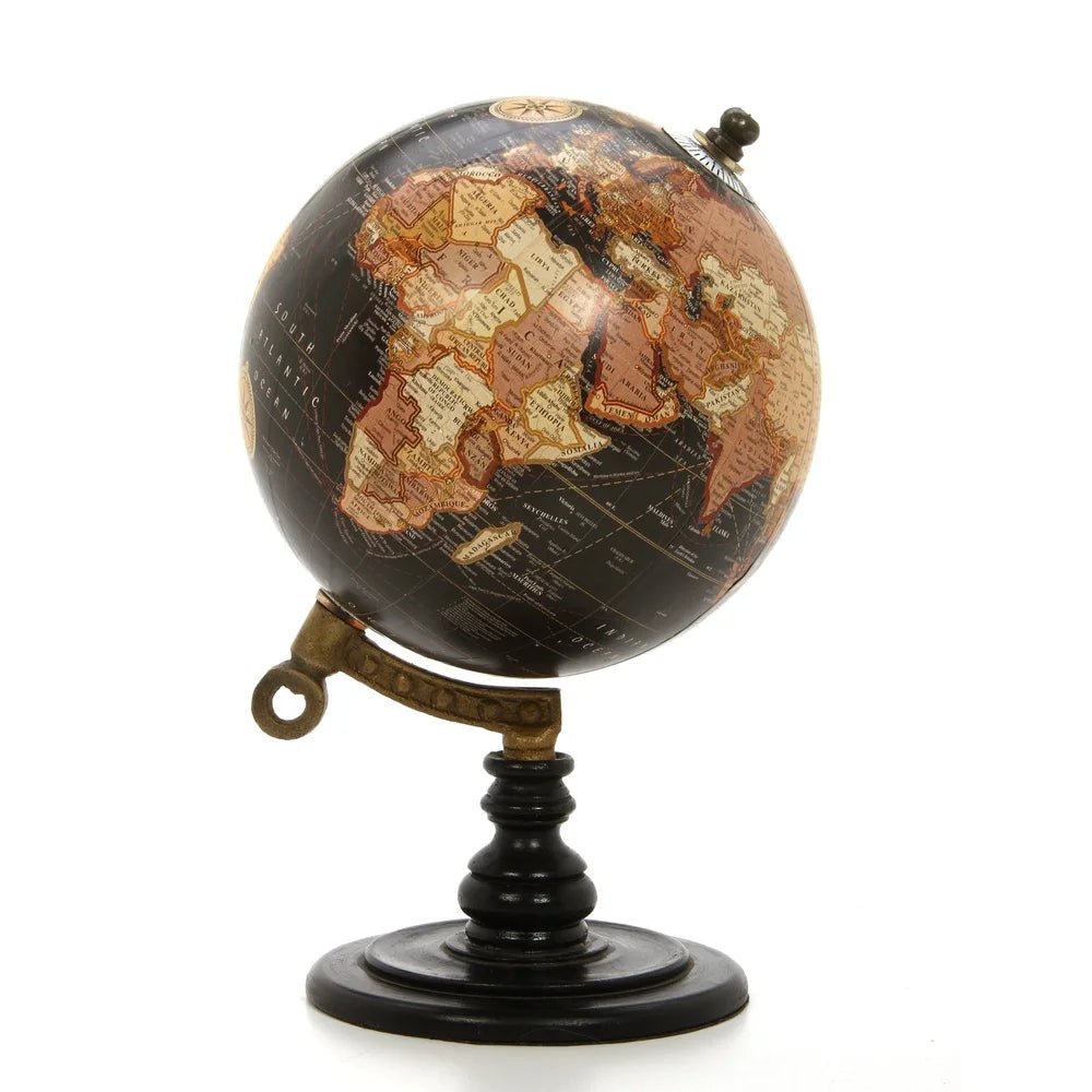 Decorative 5" Spinning World Globe – Tabletop Geographic Globe for Home & Office Desk Décor, Travel Gift
