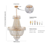 Arlgsite Luxury Gold Crystal Chandelier – Elegant K9 Crystal Ceiling Light for Living Room, Dining Room & Hallway