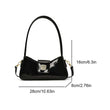Women’s Patent PU Leather Armpit Handbag – Luxury Gold Buckle Shoulder Bag with Elegant Glossy Finish for Trendy Fashion Looks