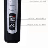 Professional Hair Clipper – Titanium Ceramic Blade, USB Rechargeable Hair Trimmer with LCD Display for Barbers
