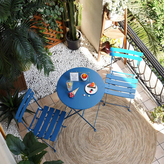 “3-Piece Folding Bistro Set – Weather-Resistant Table & 2 Chairs for Patio, Yard & Garden Conversation Spaces”