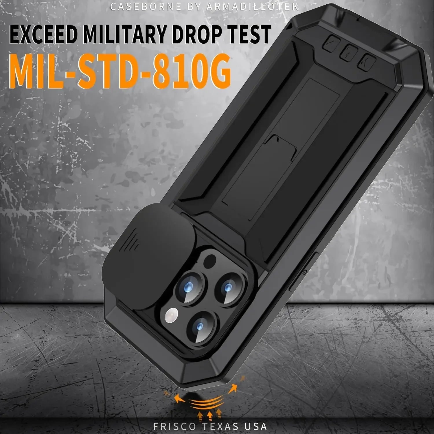 Heavy Duty Armor Rugged Metal Case – Military Shockproof Cover with Screen & Camera Protector for iPhone 16 Series