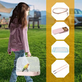 Travel Bird Cage & Portable Bird Carrier Backpack – Clear Transparent Backpack with Perch & Ventilation for Cockatiel, Parrot & Small Birds