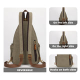 KOULI BUIR Canvas Sling Bag — Convertible Crossbody Chest Daypack for Outdoor Cycling, Hiking & Travel
