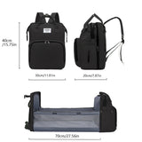 Foldable Bed Diaper Bag with Changing Station, Insulated Pocket & Large-Capacity Double-Shoulder Mommy Bag