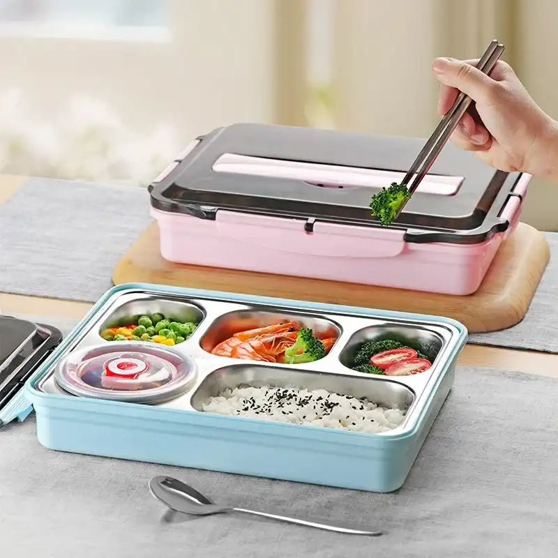 Stainless Steel Thermal Lunch Box – Multi-Layer Bento Container with Spoon & Chopsticks for School & Office 🍱
