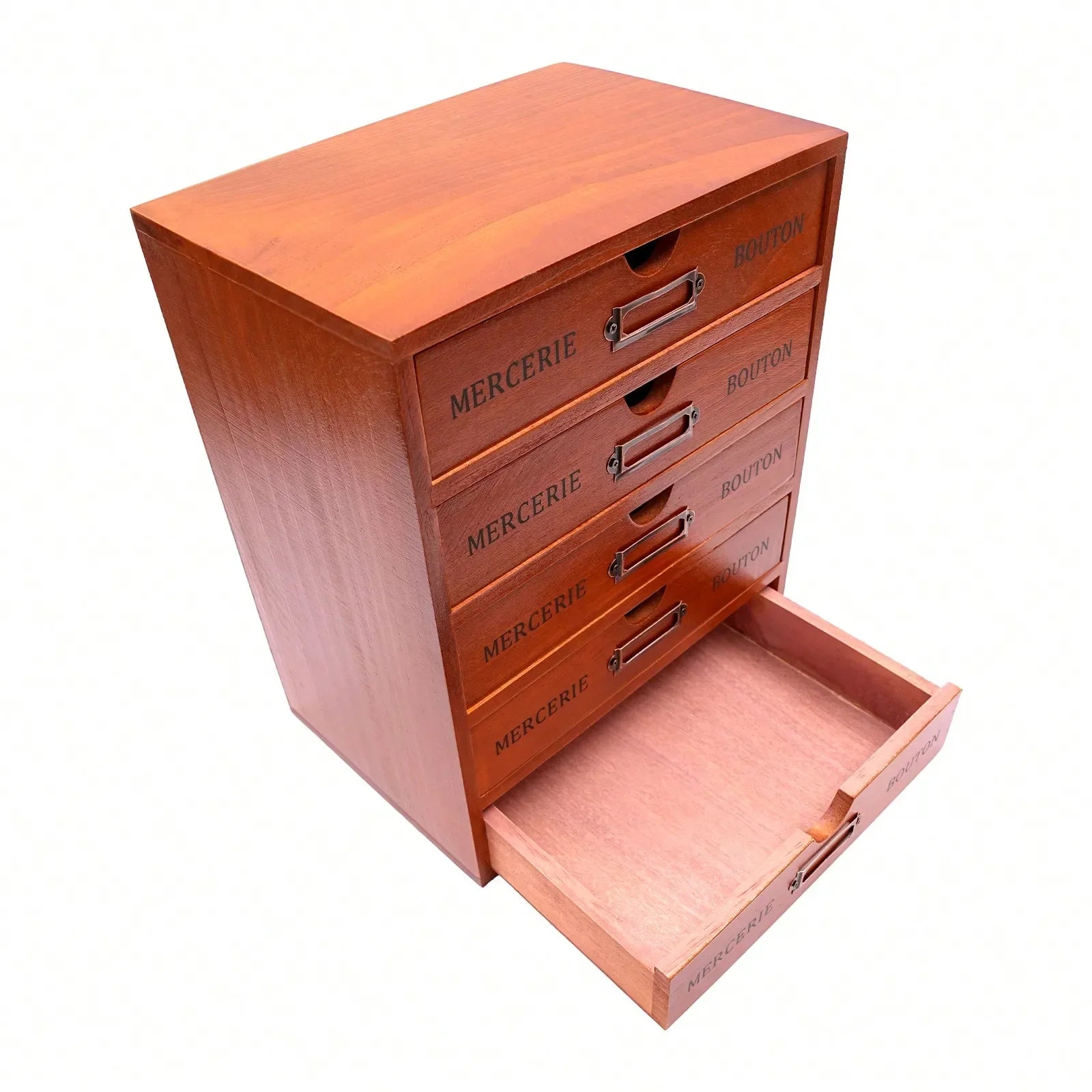 Vintage Rustic Wooden 5-Drawer Desk Organizer Shelf – Craft & Office Storage Box