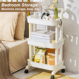 Multi-Layer Small Cart Storage Rack with Wheels – Floor-to-Floor Mobile Organizer for Kitchen, Bathroom & Bedroom