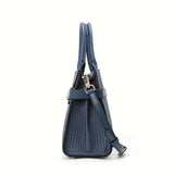 Aidrani Genuine Leather Croc-Pattern Large Capacity Handbag – Women’s Square Cowhide Shoulder Bag