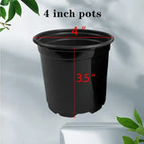 Reusable 100-Piece Plastic Nursery Pots Set with Drainage Holes – 4″/5″/6″ Square Seedling Cups