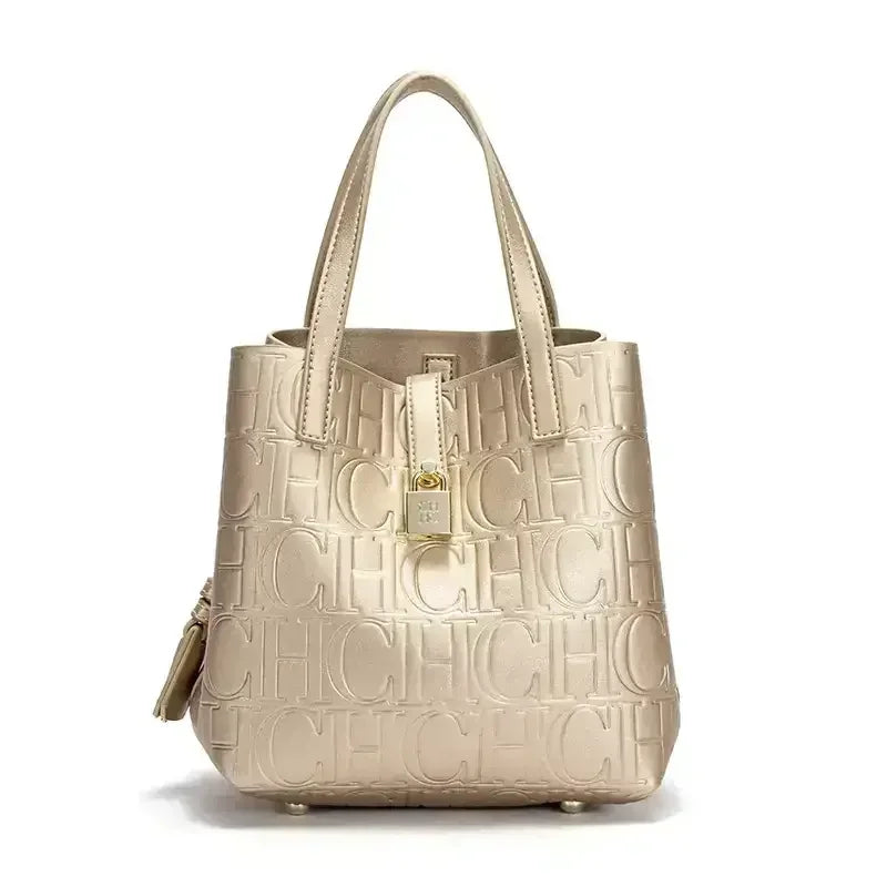 Letter-Element Large Capacity Luxury Bucket Bag – 2024 Women’s Fashion Handbag