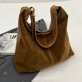 Women’s Suede Hobo Bag – Magnetic Closure Large-Capacity Tote for Work & Travel
