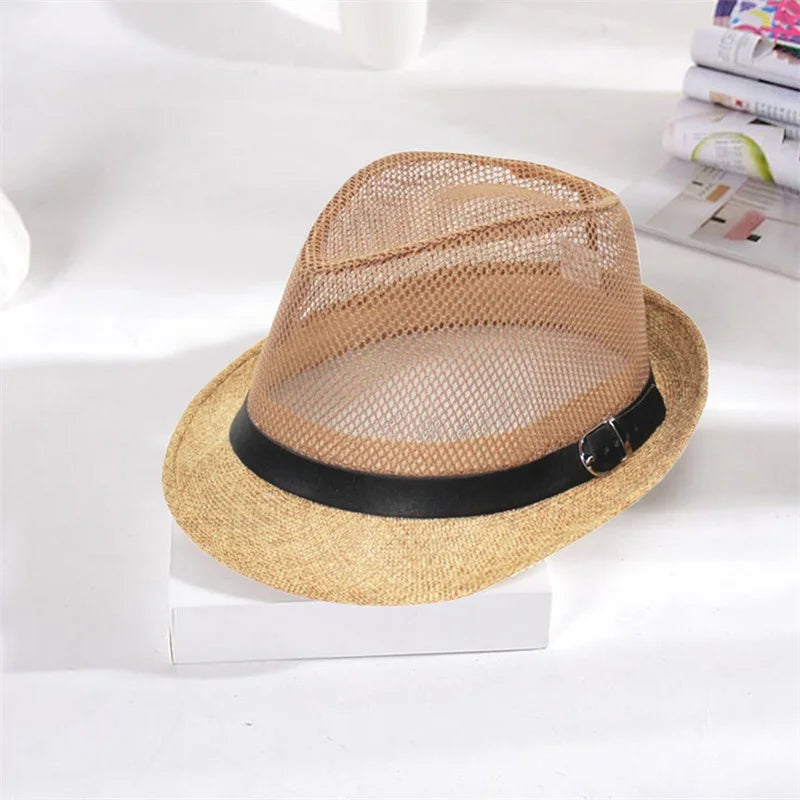 Men’s Classic Straw Panama Hat – Wide Brim Lightweight Sun Hat with Breathable Design for Summer & Beach Vacations