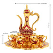 Vintage Turkish Tea & Coffee Set – Red Pot with 6 Cups for Home Décor, Wedding & House-warming