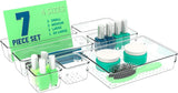 60-Piece Clear Plastic Drawer Organizer Tray Set – Multi-Size Storage Bins for Bathroom, Office & Cabinet