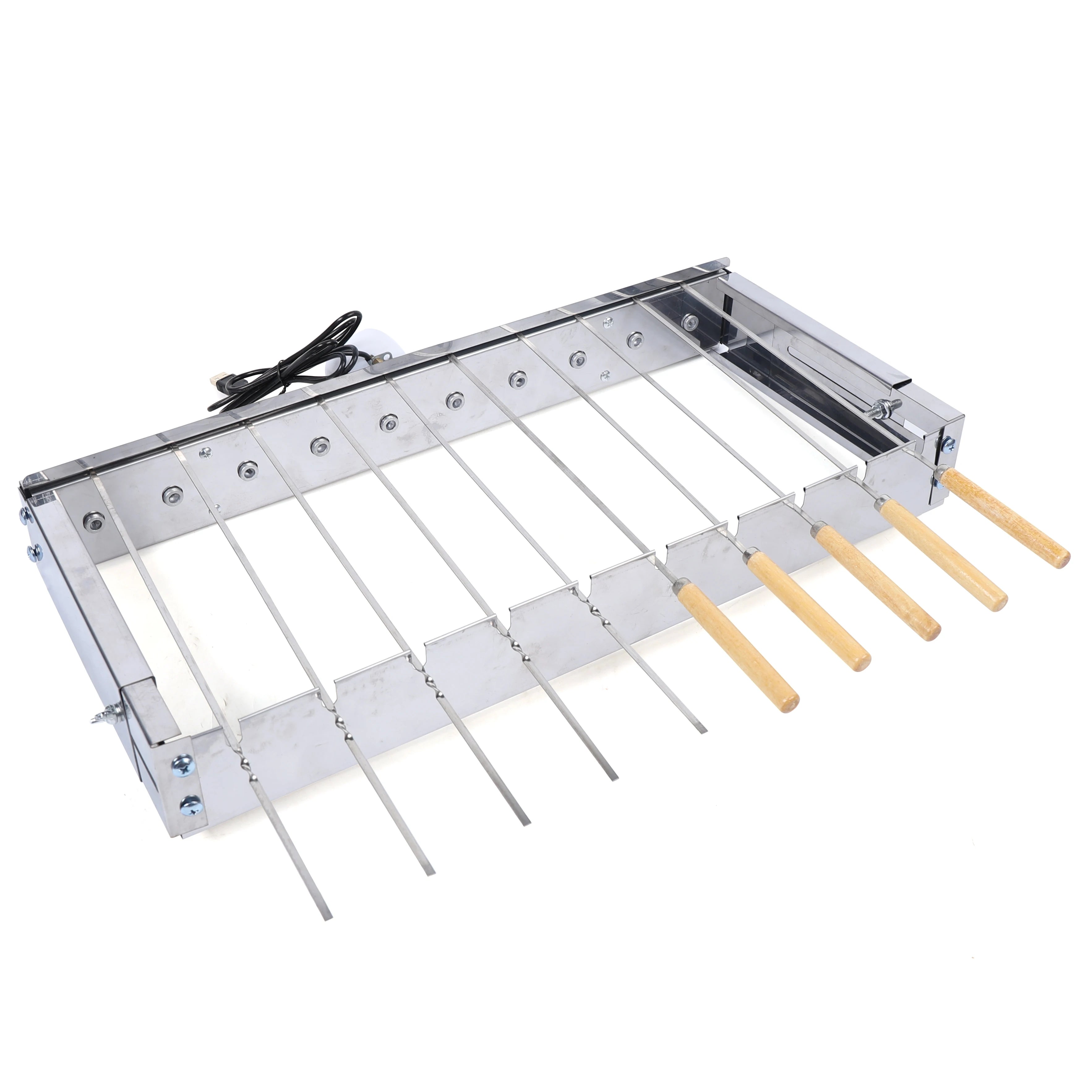 “110V Portable Electric BBQ Grill – Stainless Steel Rolling Barbecue with Automatic Shelf for Outdoor Picnic & Camping”