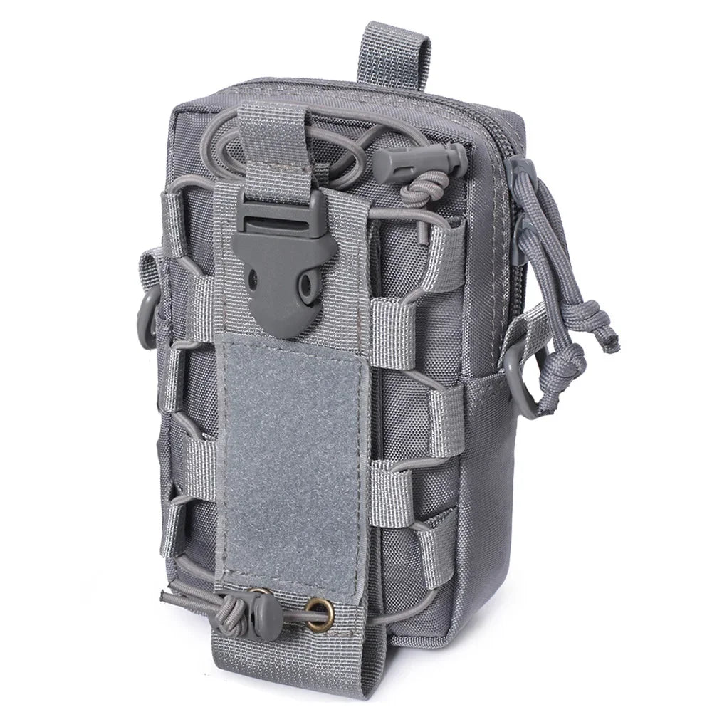 Tactical MOLLE EDC Belt Pouch – Outdoor Waist Organizer Bag | Phone & Water Bottle Carrier with Shoulder Strap