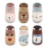 6-Pairs Kids’ Cotton Socks – Non-Slip Baby Floor Socks with Cute Cartoon Animal Patterns for Boys & Girls, Breathable & Comfy