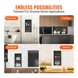 No-Tile 304 Stainless Steel Recessed Shower Niche – Double Shelf Wall Insert