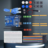 13-in-1 Mini Breadboard Starter Kit – USB Power + 3-Color LEDs & Jumper Wires for Arduino DIY Lab