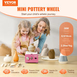 VEVOR Mini Pottery Wheel – Adjustable Speed DIY Ceramic Craft Machine with Dual Turntables