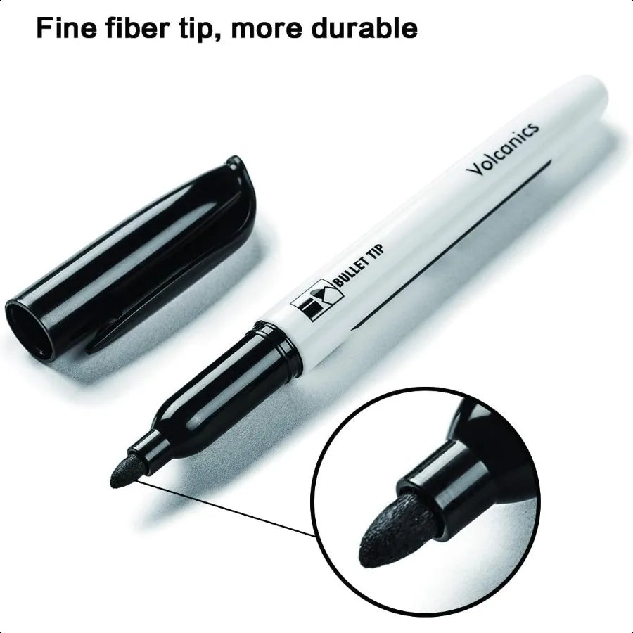 Black Dry Erase Markers Low Odor Fine Whiteboard Markers Thin Box of 12