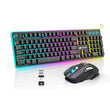 T3 Wireless Gaming Keyboard & Mouse Combo – Full-Size RGB Backlit, Rechargeable 4200mAh, USB-C Dual Receiver, Silent Mouse