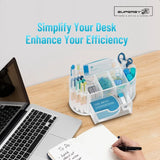 Sleek Mesh Desk Organizer – 9 Compartments Workstation Drawer & Pen-Holder Caddy